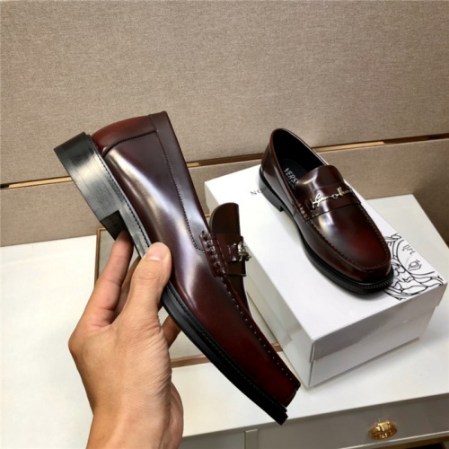 Replica Versace Leather Shoes For Men #928252 $105.00 USD for Wholesale