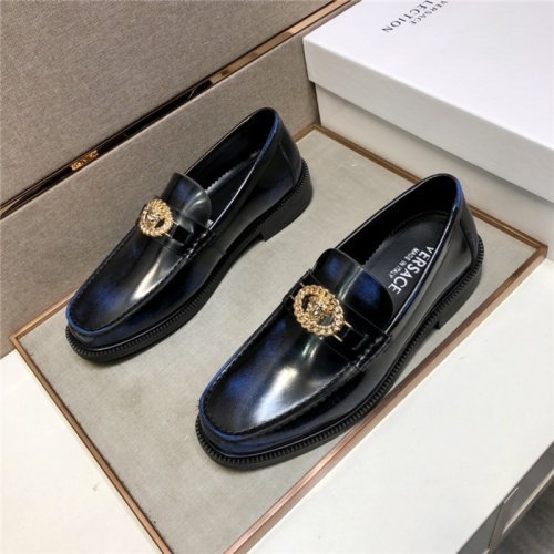 Versace Leather Shoes For Men #928254 $105.00 USD, Wholesale Replica Versace Leather Shoes