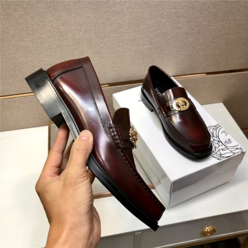 Replica Versace Leather Shoes For Men #928255 $105.00 USD for Wholesale