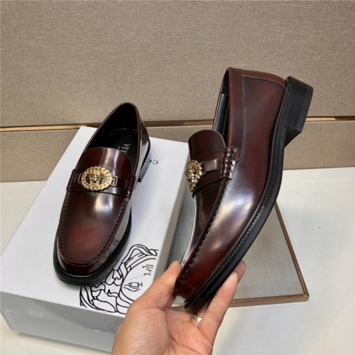 Replica Versace Leather Shoes For Men #928255 $105.00 USD for Wholesale