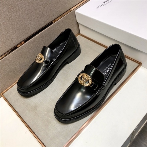 Versace Leather Shoes For Men #928256 $105.00 USD, Wholesale Replica Versace Leather Shoes