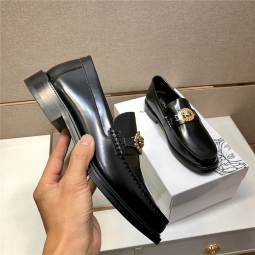 Replica Versace Leather Shoes For Men #928256 $105.00 USD for Wholesale