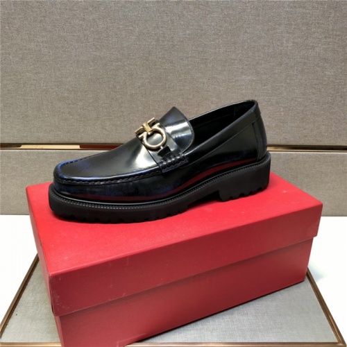 Replica Salvatore Ferragamo Leather Shoes For Men #928258 $102.00 USD for Wholesale