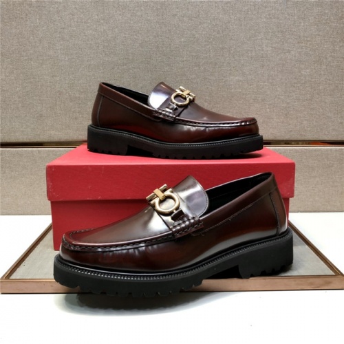 Replica Salvatore Ferragamo Leather Shoes For Men #928259 $102.00 USD for Wholesale