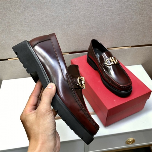 Replica Salvatore Ferragamo Leather Shoes For Men #928259 $102.00 USD for Wholesale