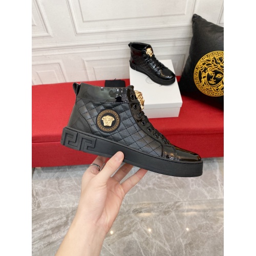 Replica Versace High Tops Shoes For Men #929608 $76.00 USD for Wholesale