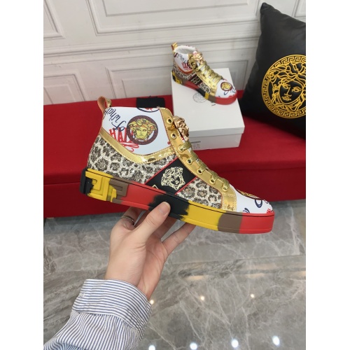 Replica Versace High Tops Shoes For Men #929610 $76.00 USD for Wholesale