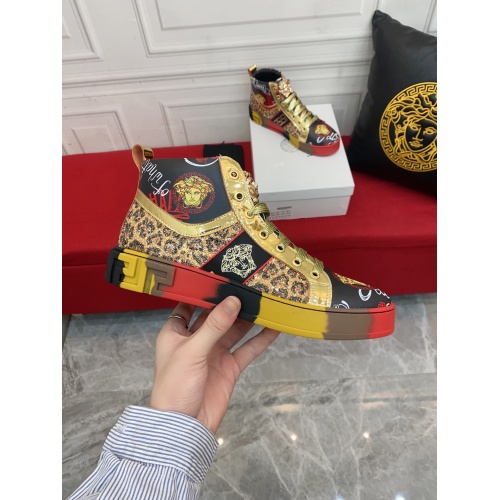 Replica Versace High Tops Shoes For Men #929611 $76.00 USD for Wholesale