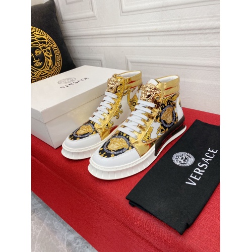 Replica Versace High Tops Shoes For Men #929613 $80.00 USD for Wholesale