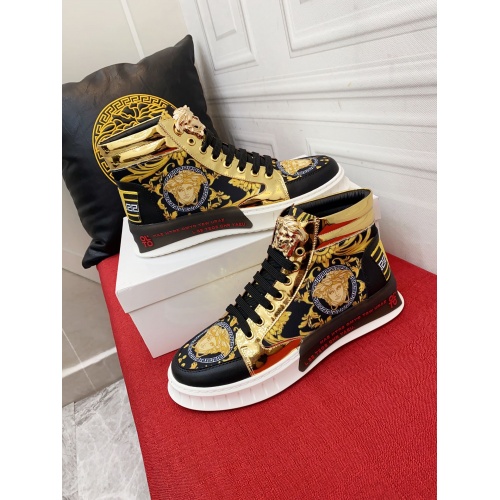 Versace High Tops Shoes For Men #929614 $80.00 USD, Wholesale Replica Versace High Tops Shoes