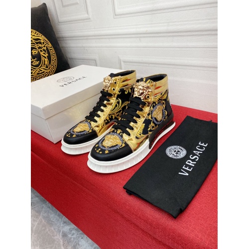 Replica Versace High Tops Shoes For Men #929614 $80.00 USD for Wholesale