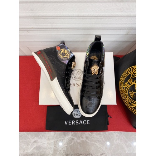 Replica Versace High Tops Shoes For Men #929616 $80.00 USD for Wholesale