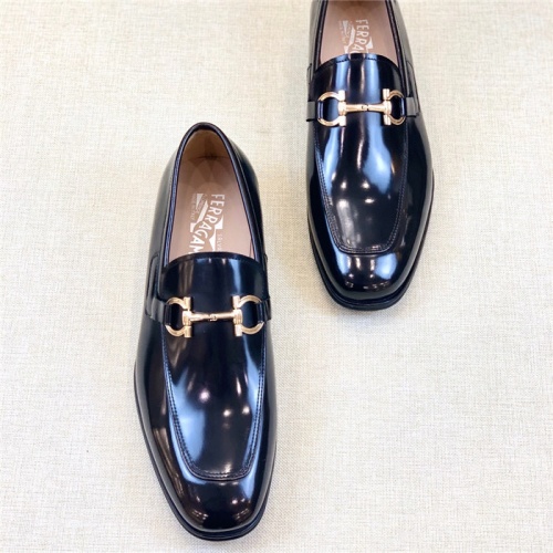 Replica Salvatore Ferragamo Leather Shoes For Men #930083 $150.00 USD for Wholesale