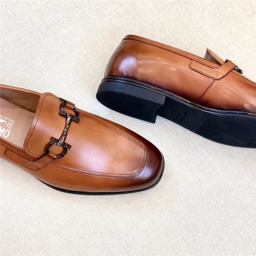 Replica Salvatore Ferragamo Leather Shoes For Men #930086 $150.00 USD for Wholesale