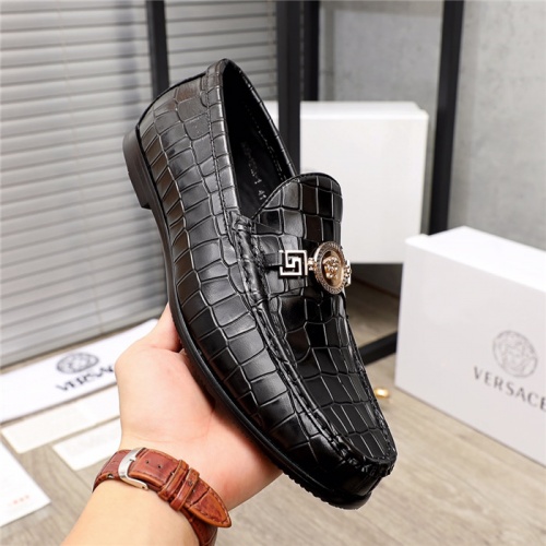 Replica Versace Leather Shoes For Men #930122 $98.00 USD for Wholesale