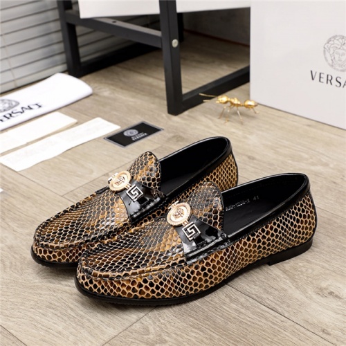 Versace Leather Shoes For Men #930129 $98.00 USD, Wholesale Replica Versace Leather Shoes
