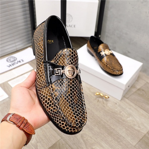 Replica Versace Leather Shoes For Men #930129 $98.00 USD for Wholesale