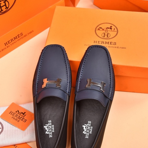 Replica Hermes Leather Shoes For Men #930196 $80.00 USD for Wholesale