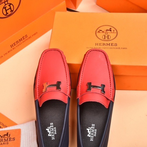 Replica Hermes Leather Shoes For Men #930197 $80.00 USD for Wholesale