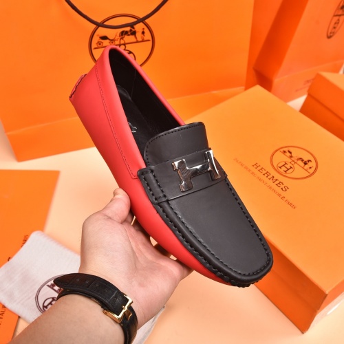 Replica Hermes Leather Shoes For Men #930198 $80.00 USD for Wholesale