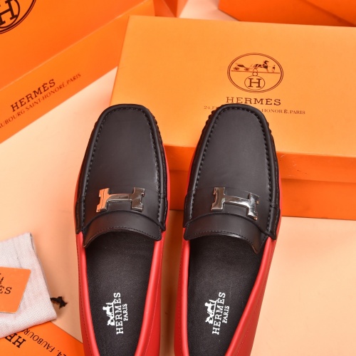 Replica Hermes Leather Shoes For Men #930198 $80.00 USD for Wholesale