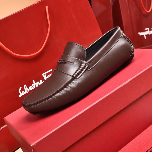 Replica Salvatore Ferragamo Leather Shoes For Men #930199 $80.00 USD for Wholesale