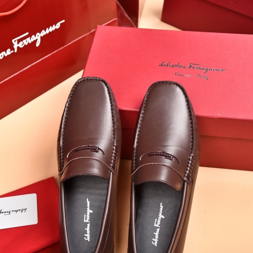 Replica Salvatore Ferragamo Leather Shoes For Men #930199 $80.00 USD for Wholesale
