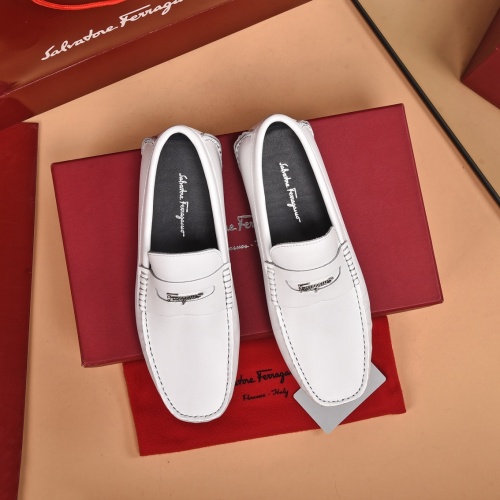 Replica Salvatore Ferragamo Leather Shoes For Men #930202 $80.00 USD for Wholesale