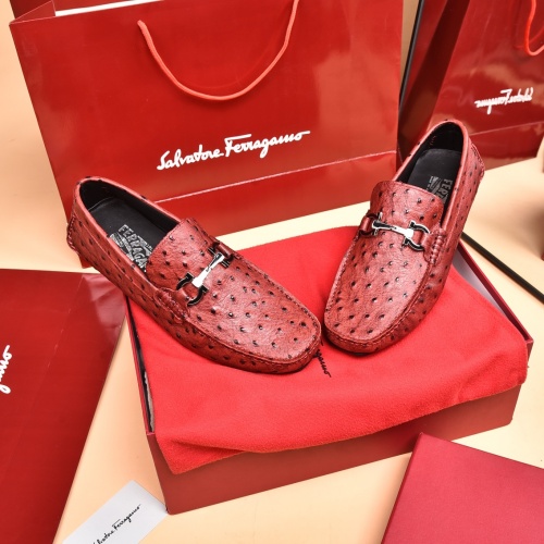 Replica Salvatore Ferragamo Leather Shoes For Men #930207 $80.00 USD for Wholesale