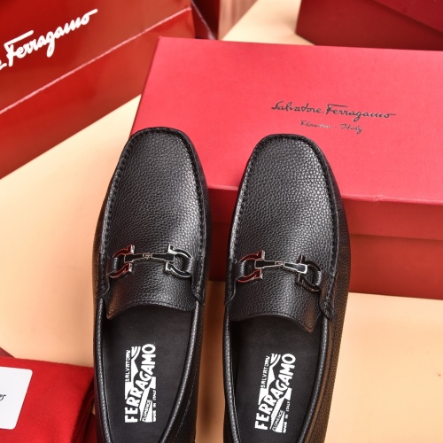 Replica Salvatore Ferragamo Leather Shoes For Men #930209 $80.00 USD for Wholesale