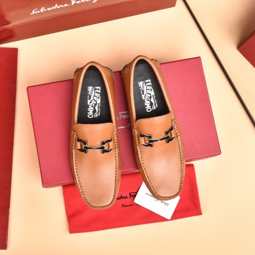Replica Salvatore Ferragamo Leather Shoes For Men #930210 $80.00 USD for Wholesale