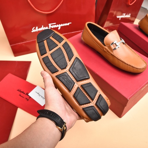 Replica Salvatore Ferragamo Leather Shoes For Men #930210 $80.00 USD for Wholesale