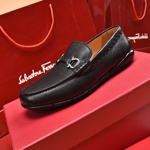 Replica Salvatore Ferragamo Leather Shoes For Men #930213 $92.00 USD for Wholesale