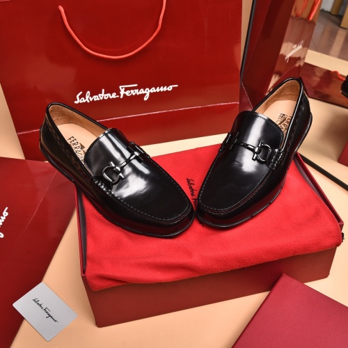 Replica Salvatore Ferragamo Leather Shoes For Men #930216 $92.00 USD for Wholesale