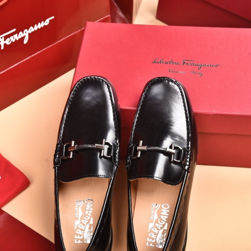 Replica Salvatore Ferragamo Leather Shoes For Men #930218 $92.00 USD for Wholesale