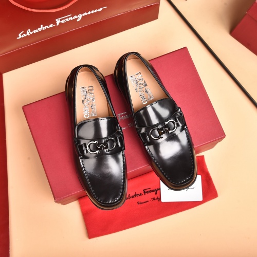 Replica Salvatore Ferragamo Leather Shoes For Men #930225 $92.00 USD for Wholesale