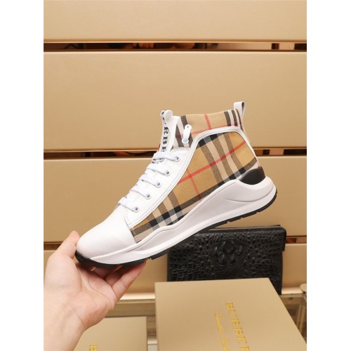 Replica Burberry High Tops Shoes For Men #930822 $82.00 USD for Wholesale