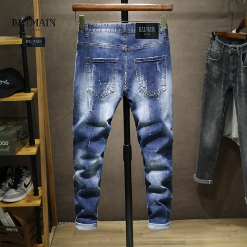 Replica Balmain Jeans For Men #931177 $48.00 USD for Wholesale