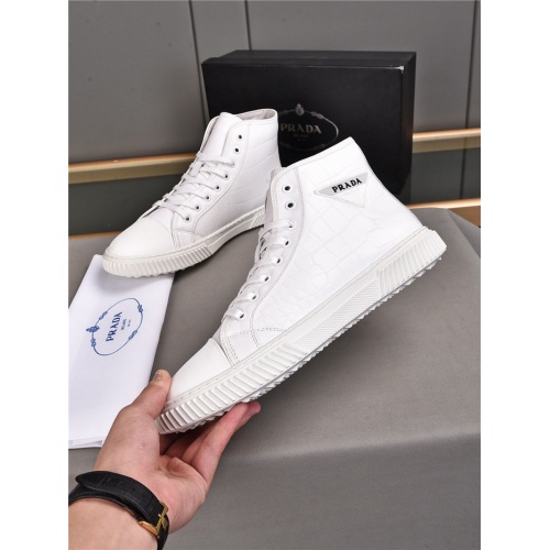 Replica Prada High Tops Shoes For Men #931220 $85.00 USD for Wholesale