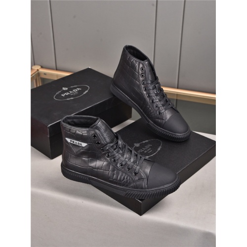 Prada High Tops Shoes For Men #931221 $85.00 USD, Wholesale Replica Prada High Top Shoes