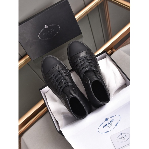 Replica Prada High Tops Shoes For Men #931221 $85.00 USD for Wholesale
