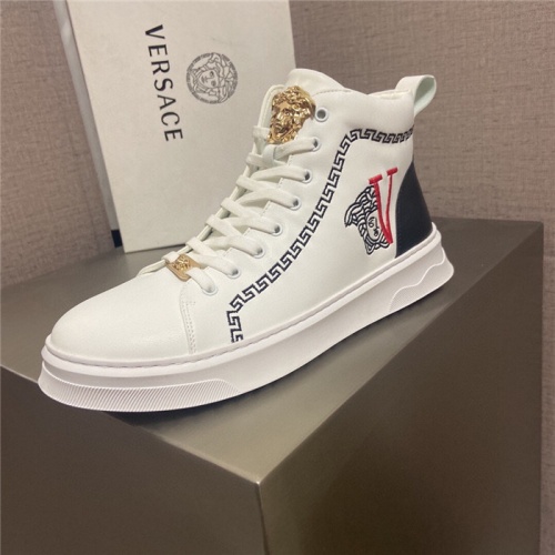 Replica Versace High Tops Shoes For Men #931342 $80.00 USD for Wholesale