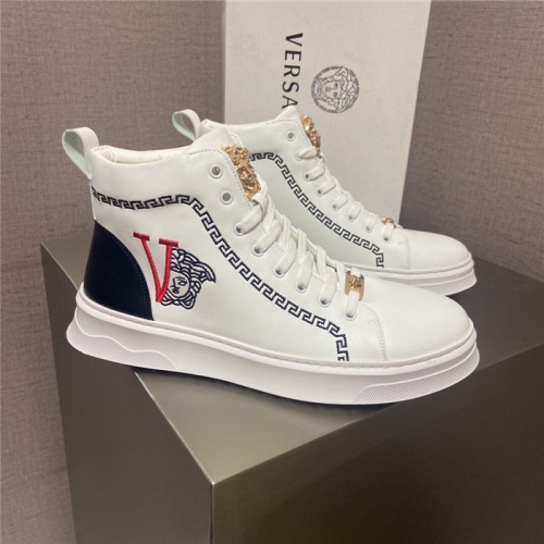 Replica Versace High Tops Shoes For Men #931342 $80.00 USD for Wholesale
