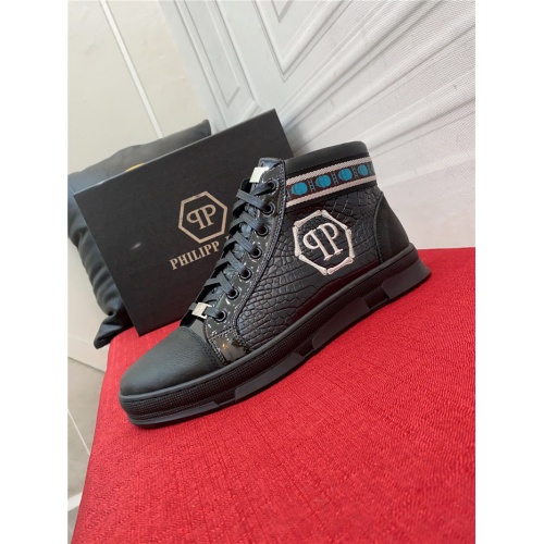 Replica Philipp Plein PP High Tops Shoes For Men #931349 $76.00 USD for Wholesale