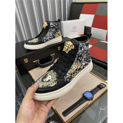Replica Versace High Tops Shoes For Men #931997 $76.00 USD for Wholesale
