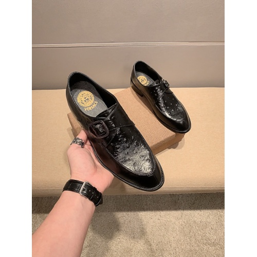 Replica Versace Leather Shoes For Men #932421 $80.00 USD for Wholesale