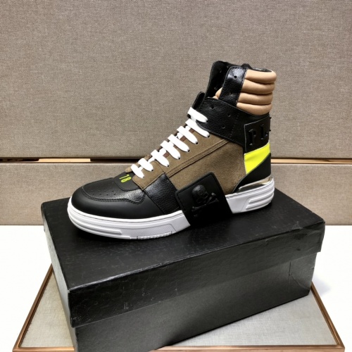 Replica Philipp Plein PP High Tops Shoes For Men #932454 $108.00 USD for Wholesale
