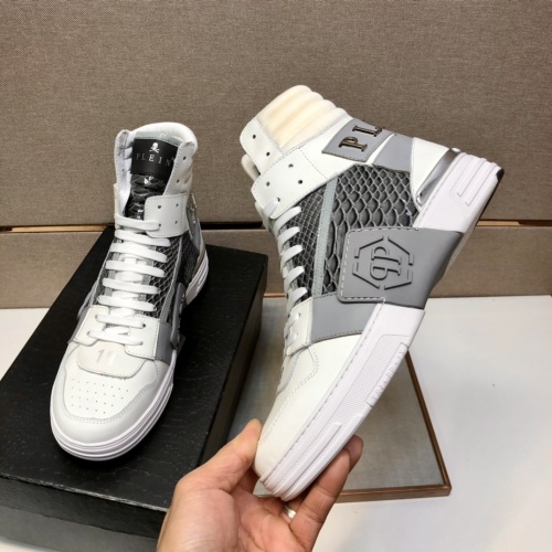 Replica Philipp Plein PP High Tops Shoes For Men #932455 $108.00 USD for Wholesale
