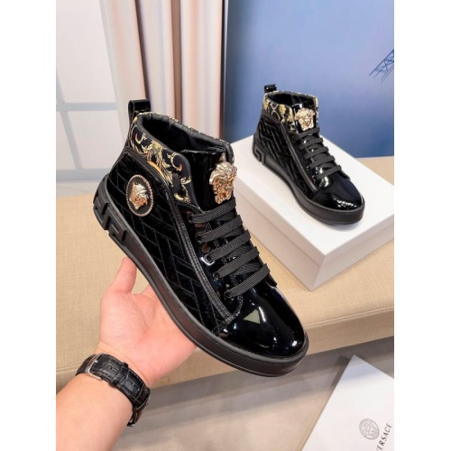 Replica Versace High Tops Shoes For Men #932456 $76.00 USD for Wholesale