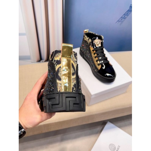 Replica Versace High Tops Shoes For Men #932458 $76.00 USD for Wholesale
